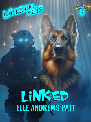 Cover shows speacial operator geareed out includng helmet in background and in foreground, german shepherd sitting looking up like at a handler